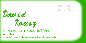 david kousz business card